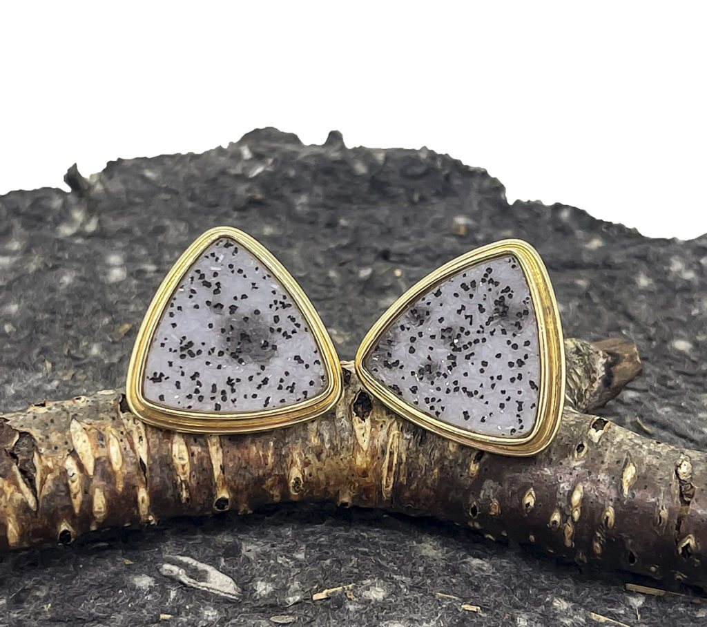 Triangular Drusy Stud Earrings Becky Thatcher Designs