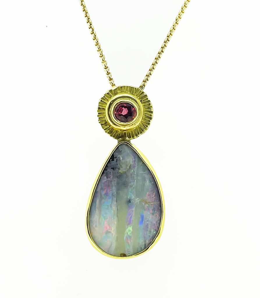 Opal and Spinel Pendant - Becky Thatcher Designs