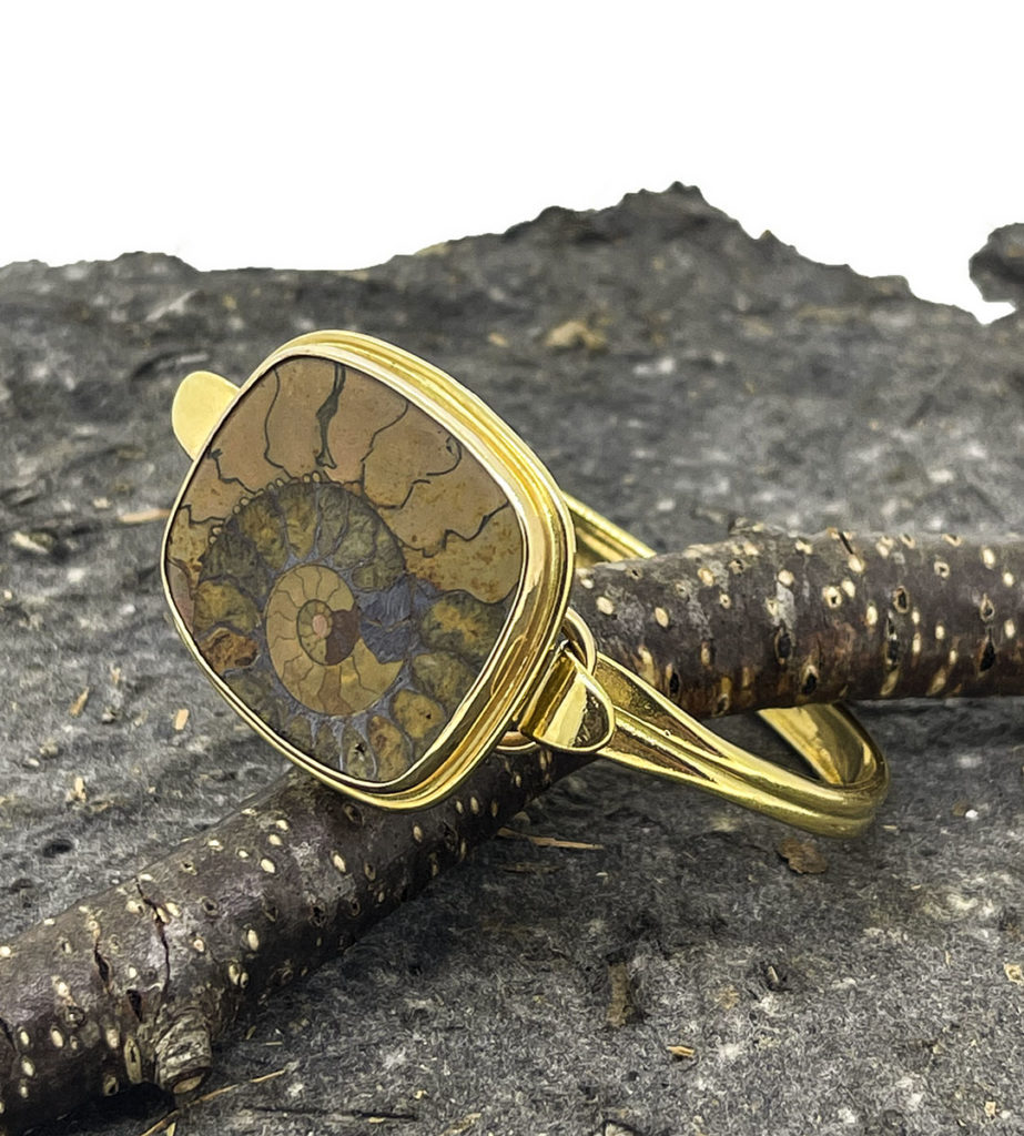 Ammonite Bracelet Top Gold Becky Thatcher Designs