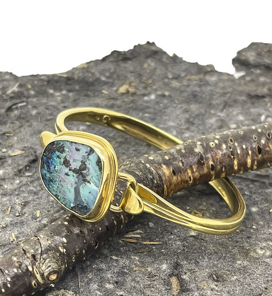 Freeform Boulder Opal Bracelet Top Gold Becky Thatcher Designs