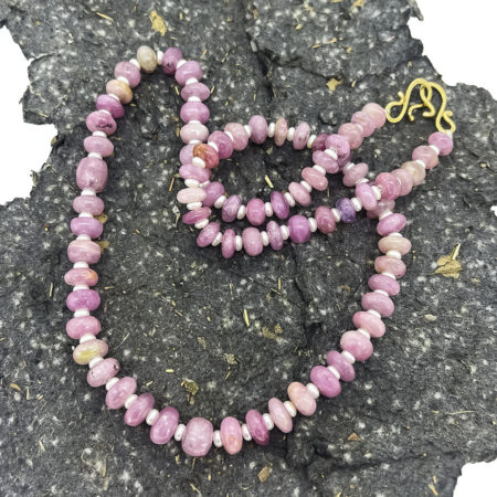 Pink Tourmaline and Freshwater Pearl Necklace - Becky Thatcher Designs