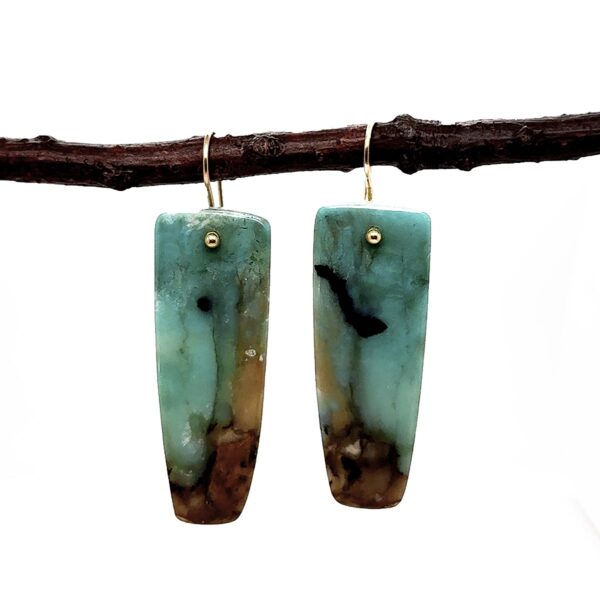 OPALIZED WOOD EARRINGS